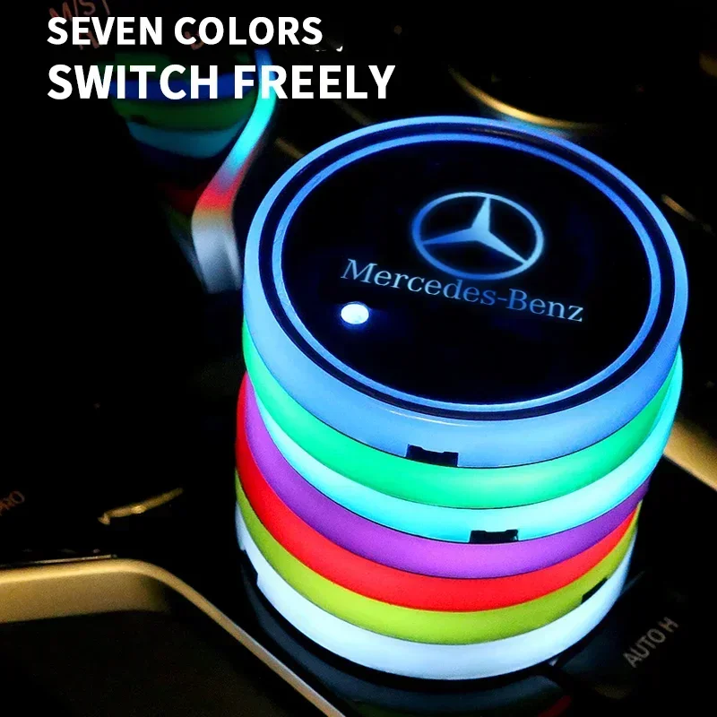 1/2 шт. автомобильные подставки с 7-мя цветами меняющие свет для Mercedes Benz C180 C200 C260 C300