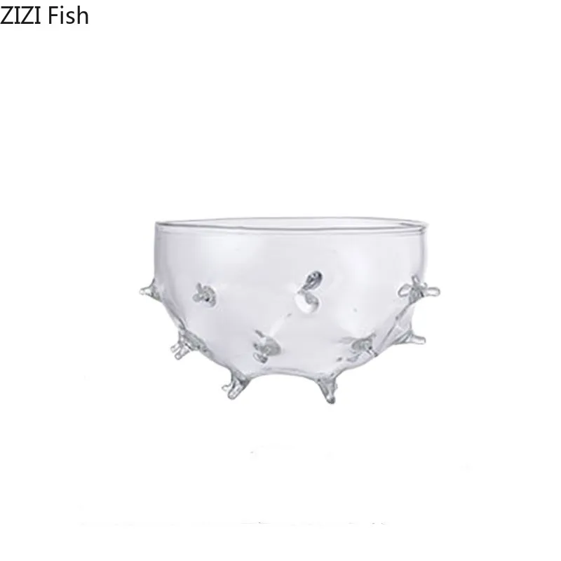 Прозрачная стеклянная чаша в форме морского ежея, ресторан в японском стиле, суши, сашими, кулинария, домашняя кухня, посуда для макания, посуда
