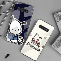 cute dog cartoon pochacco phone case tempered glass for samsung s20 ultra s7 s8 s9 s10 note 8 9 10 pro plus cover