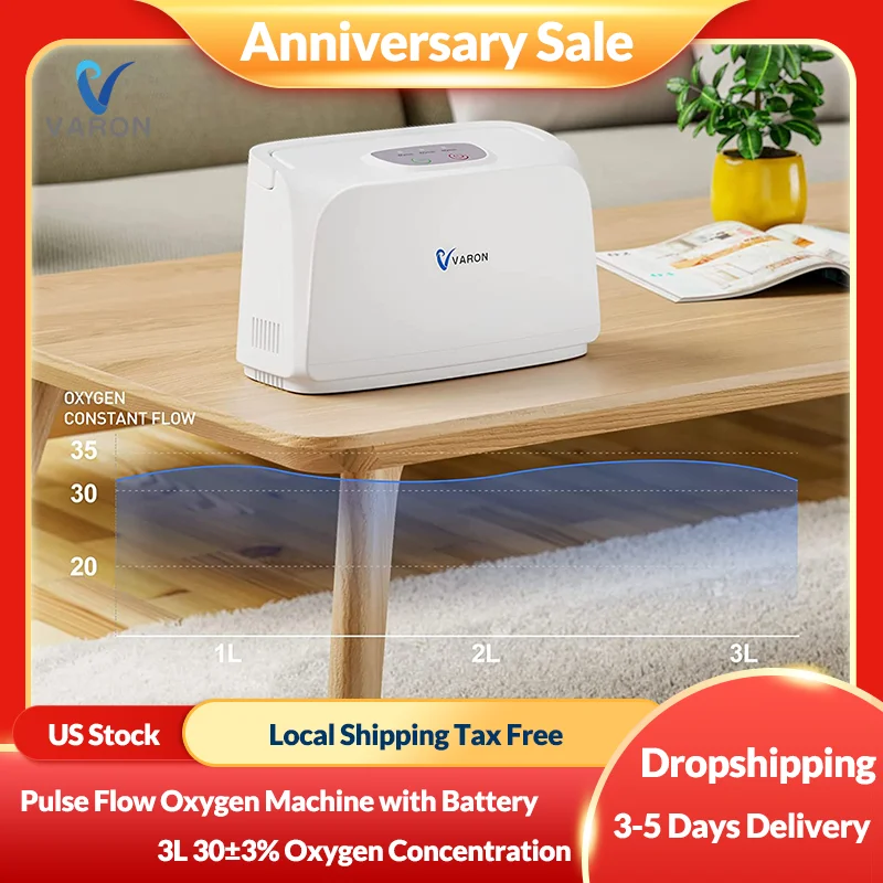 

VARON Portable Easy Carry 0xy-generator~③l/m for Home&Travel use-AC/DC 0xygen, 3LBS, with All Accessories