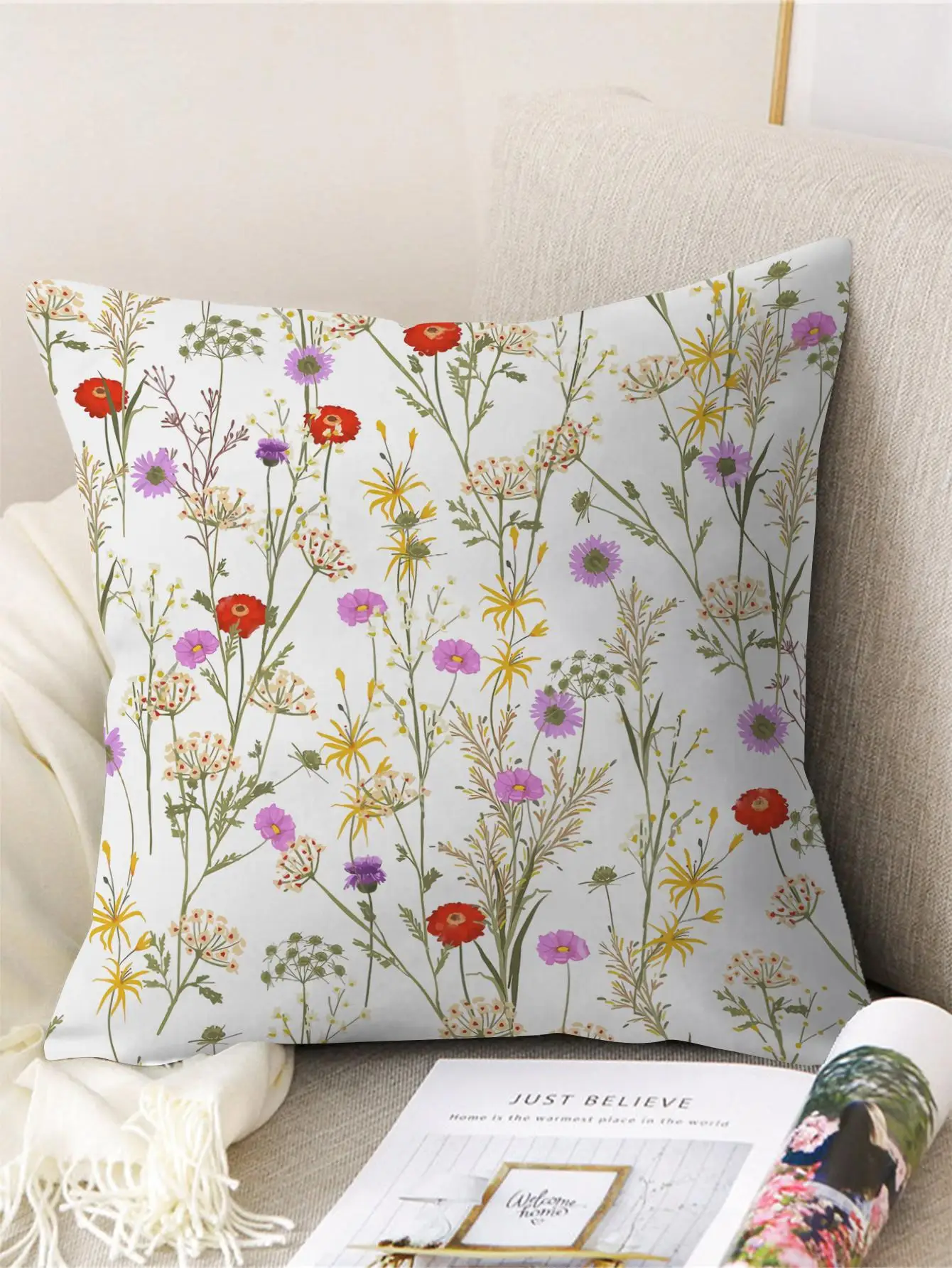 

Decorative Floral Pattern Pillowcase Square Cushion Cover Squishmallow Throw Pillow Home Decor Pillowcase