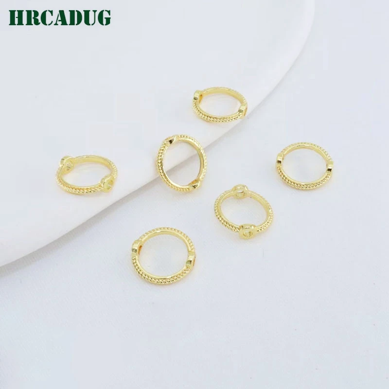DIY Accessories 18K Gold Plated Bead Sleeve Set Through Hole Bead Circle For Jewelry Making Supplies Connect Beads Frame Ring
