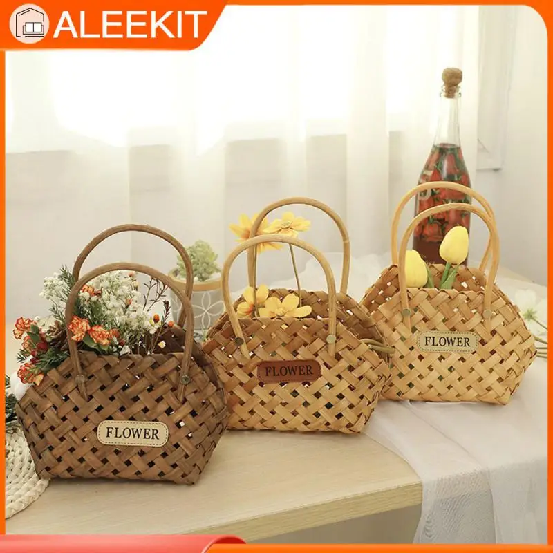 

Плетеная или Бамбуковая бамбуковая корзина 2023, декоративные аксессуары, портативные плетеные корзины, многофункциональный горшок для девочек