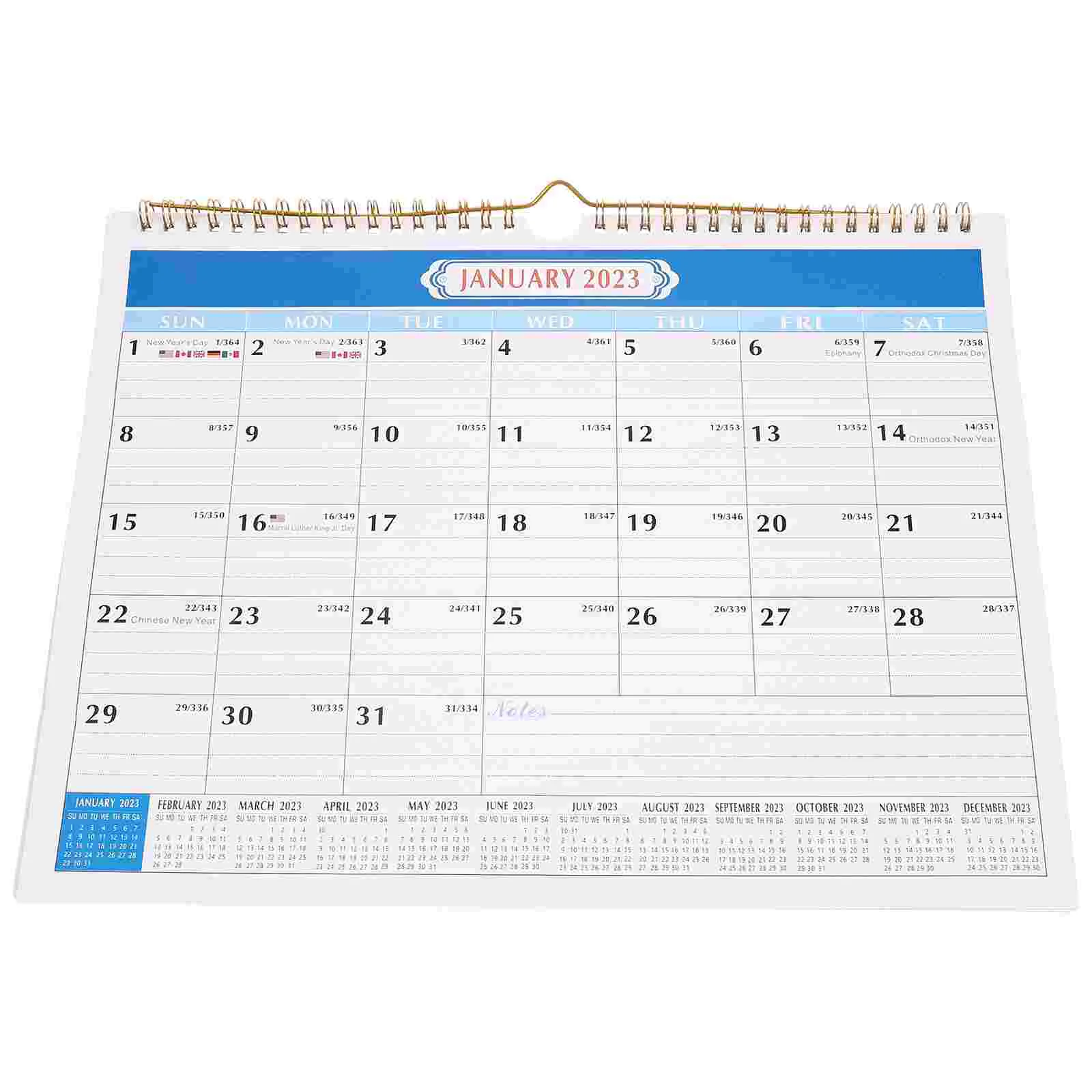 

Calendar Wall Planner Monthly Calendars Spiral Desk 2023 Hanging English 2024 Month Office Plan Daily Advent Christmas Bound