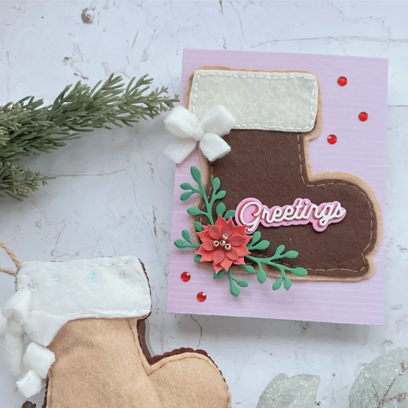 Мини-альбом Santa Boot металлические штампы для скрапбукинга своими руками бумажные