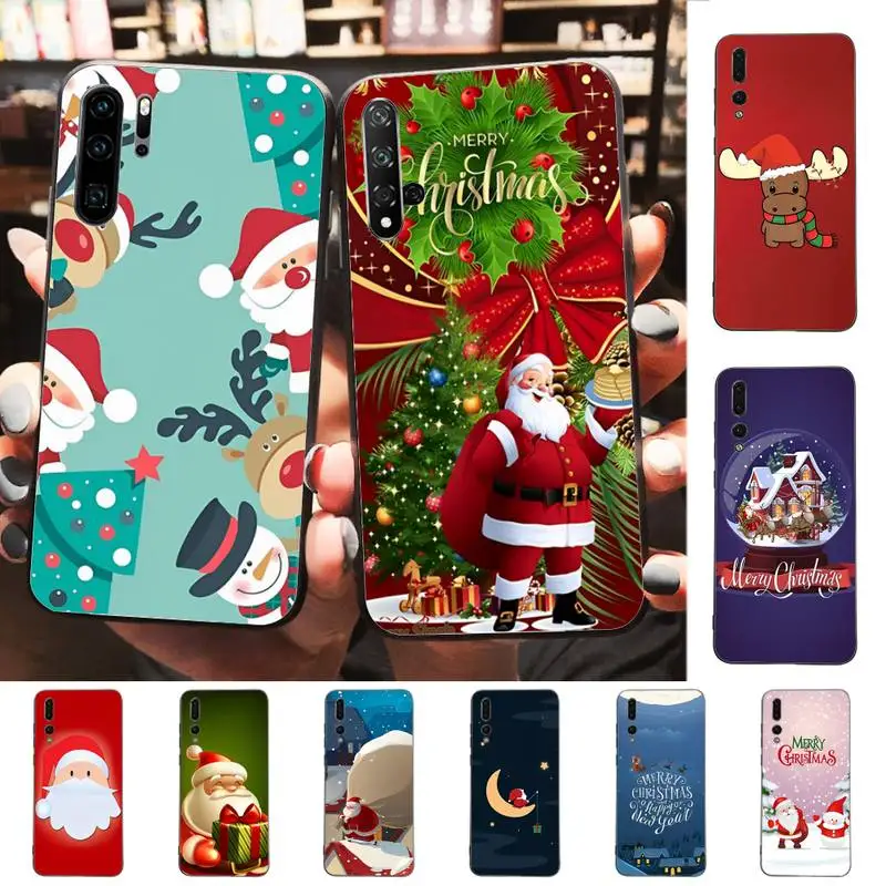 

Cartoon Christmas Santa Claus Phone Case for Huawei P30 40 20 10 8 9 lite pro plus Psmart2019
