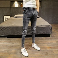 wholesale 2022 social tight denim ankle length pants mens spirit guy stretch small feet handsome skinny teenagers pencil pants