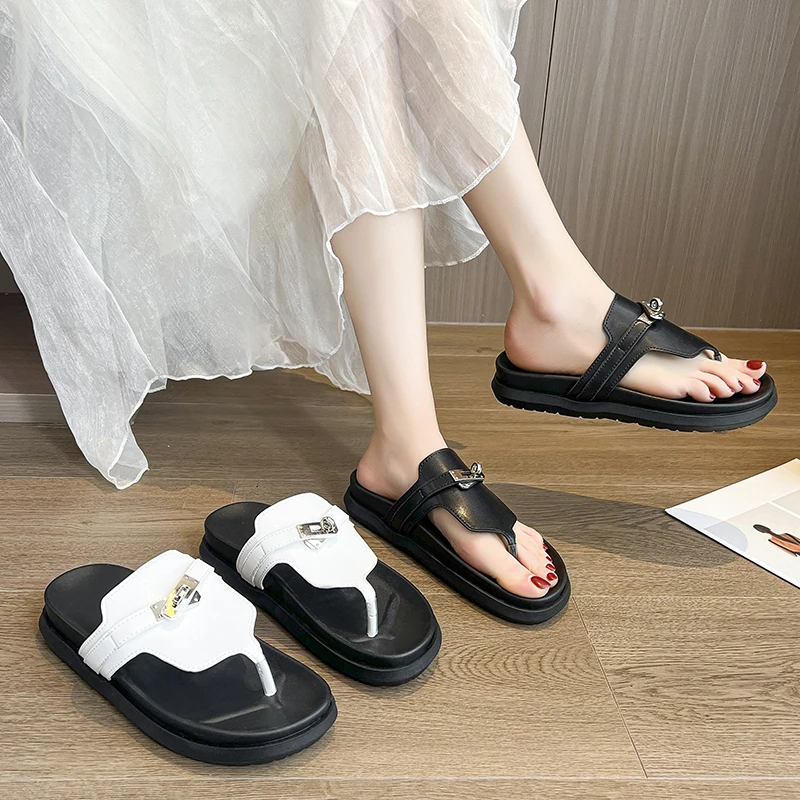 Women Shoes 2023 New Summer Flip Flops Brand Flats Clip Toe Casual Shoes Fashion Slides Beach Platform Slippers Zapatos De Mujer