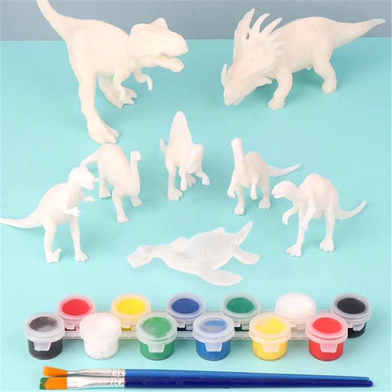 Детский набор для рисования и искусства - набор для рисования с динозаврами, ремесленные принадлежности для искусства, подарки на вечеринку, подарки для мальчиков и девочек, животные, самодельные подарки.