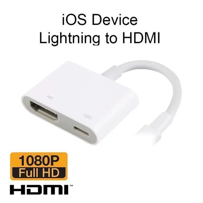 HDMI Cable Adapter Splitter TV 1080P HD Digital AV Adapter Converter for Apple to TV Same Screen for Lightning HDMI Cable