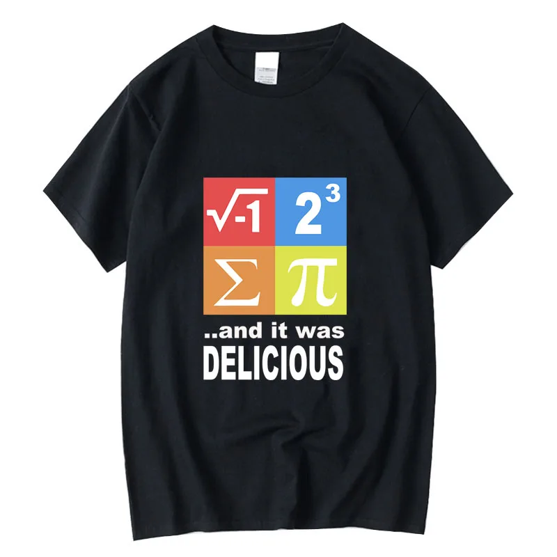 

XINYI Men's T-shirt 100% cotton casual Funny math design Print summer loose o-neck t shirt for men short sleeve t-shirt male top