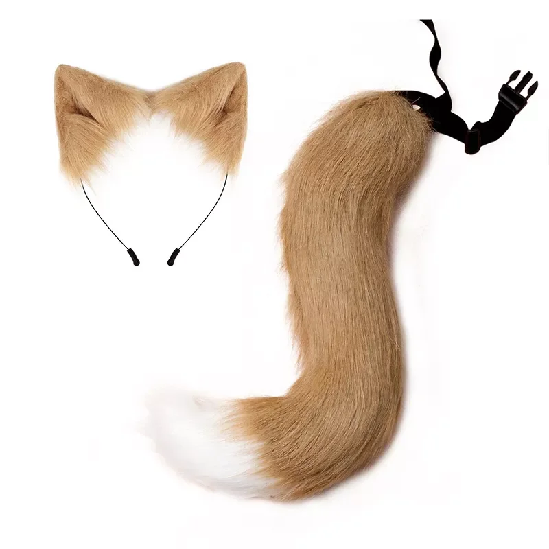 

Ear Tail Imitation Cat Ear Headband Plush Adjustable Cosplay Carnival Halloween Costume For Women Dance Party Dress
