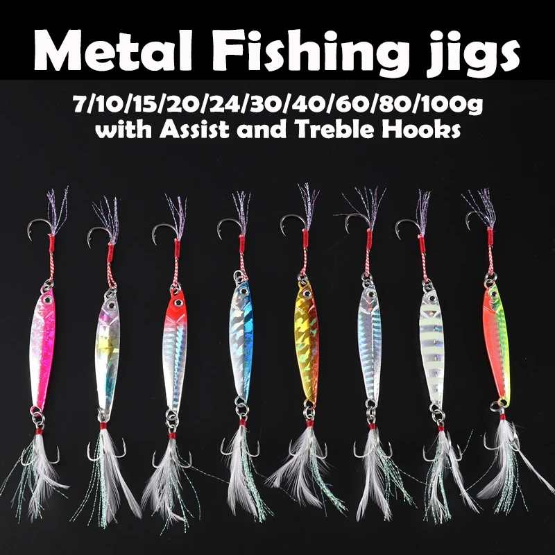 

Metal Jig Fishing Lure Weights 7g-60g Trolling Hard Bait 1pcs Bass Fish Bait Tackle Trout Jigging Lure Jigs Saltwater Lures