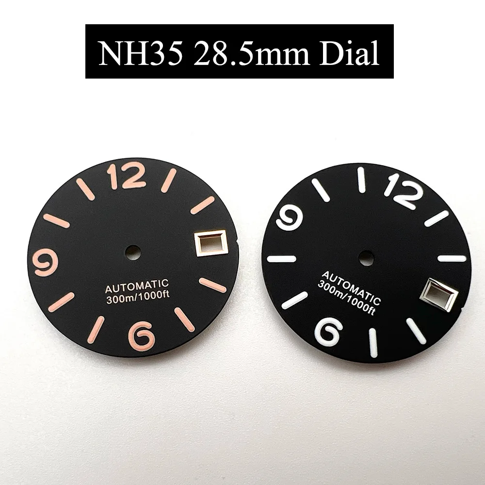 

NH35 Movement 28.5mm New Simple and Fashionable Green Luminous Dial, Suitable for Seiko NH35A/NH36A Movement Installation
