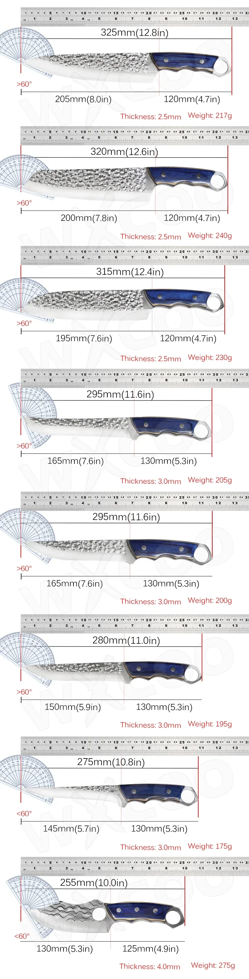 Профессиональный японский кованый кухонный шеф-нож 5Cr1 5Mov из нержавеющей стали