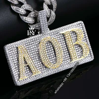 otiy customized iced out pendant hiphop high quality micro pave moissanite diamonds necklace chain