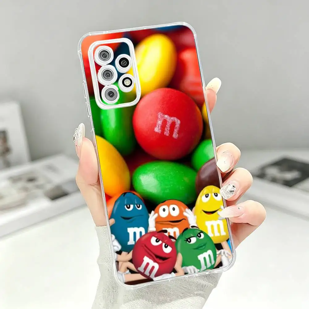 Фото Забавный чехол для телефона с дизайном M&Ms, художественный, стильный, прозрачный, силиконовый, мягкий, для Samsung S30 S25 S24 S23 S22 S21 Ultra Plus №4