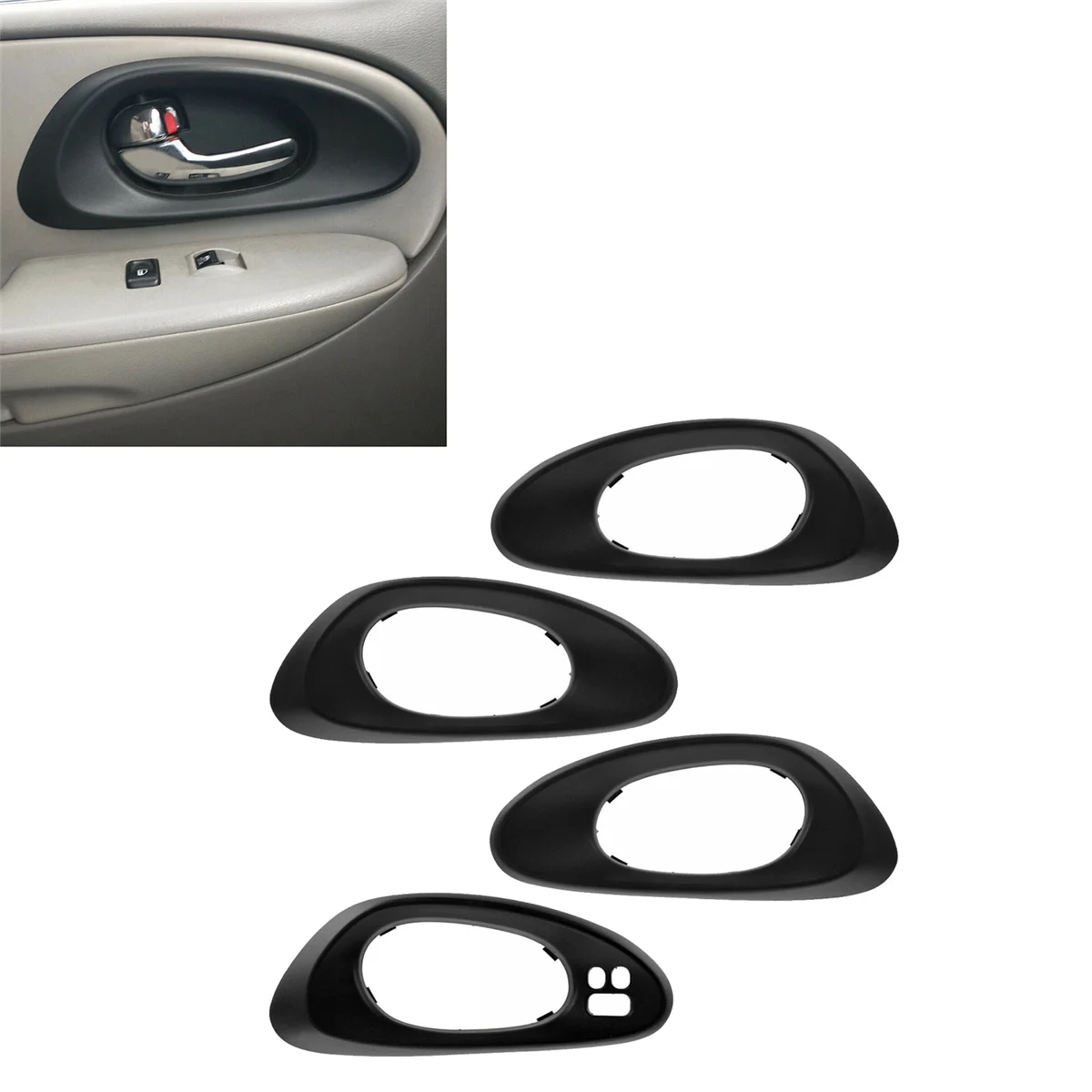 4 шт. передняя и задняя внутренняя дверь флейта черного цвета для Chevrolet Trailblazer