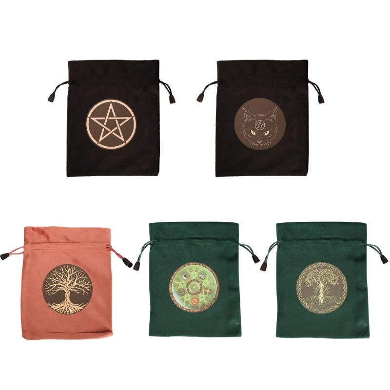 

Mini Jewelry Dices Card Gift Bag Drawstring Pouches Rune Divinations Tarot Bag Flannelette Game Oracles Cards Stored Bag