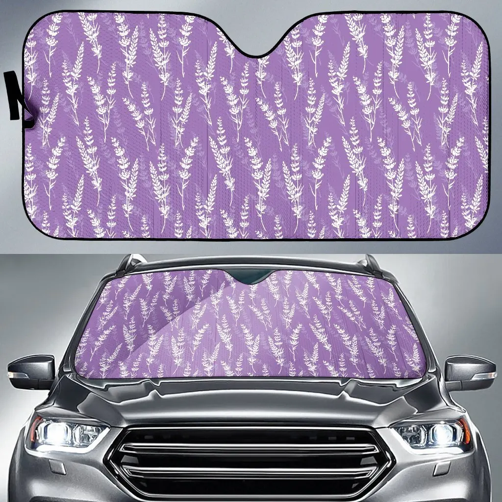

Floral Lavender Print Pattern Auto Sun Shade Car Windshield Window Cover Sunshade