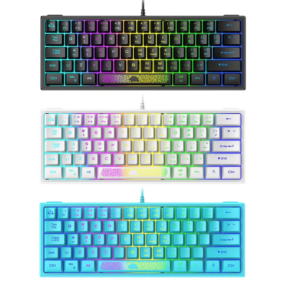 RGB Wired Keyboard 60 Percent 62 Keys Ergonomic Gaming Laptop Keyboard For Laptop Desktop Computer gk61 keyboard