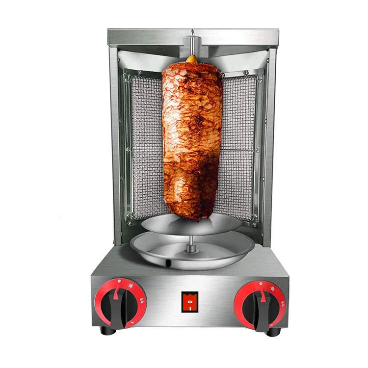 

Amazon Hot 2 Burners Turkey Doner Kebab Vertical Rotisserie Gas Gyro Grill Shawarma Machine