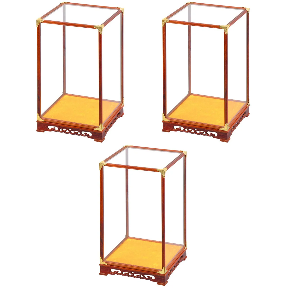 

3pcs Multi-function Display Case Desktop Figurine Storage Case Box