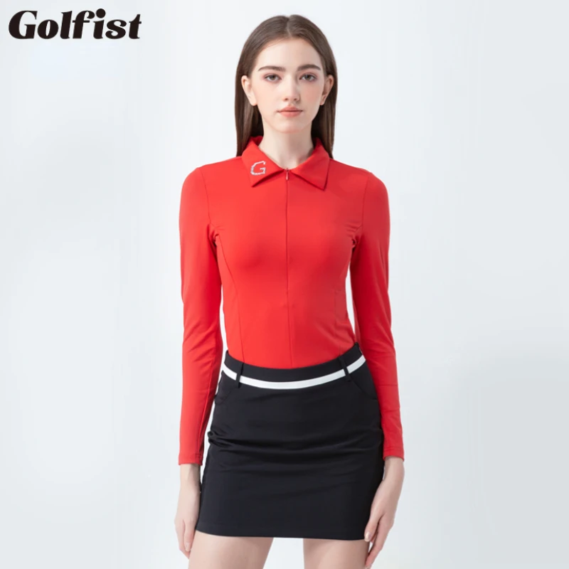 Golf Ladies Long Sleeve T-shirt Korean Slim Golf Women's Blouse Elastic Sports Shirt Ladies Top Golf Women Slim Skirt Shorts