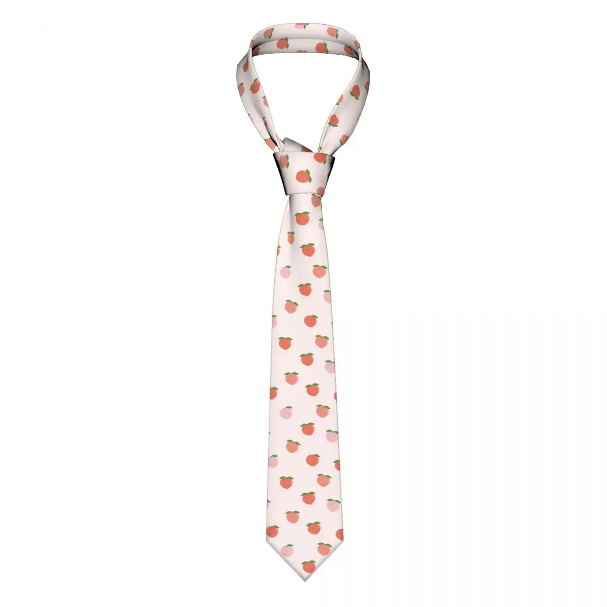 

Peach Fruit Pnk Necktie Men Women Polyester 8 cm Neck Ties for Men Slim Classic Accessories Gravatas Wedding Accessorie Business