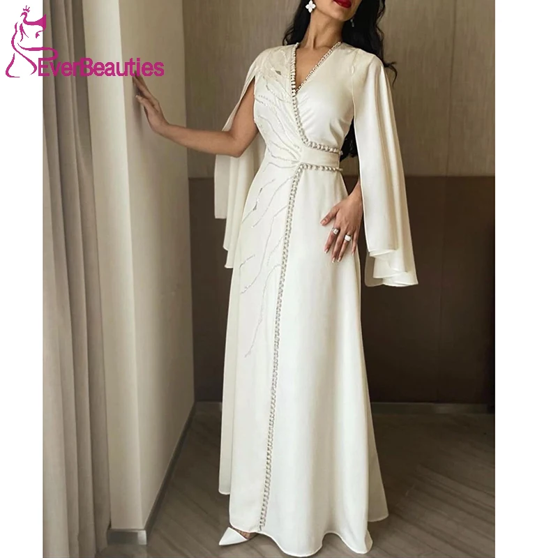

Moroccan Caftan Evening Dresses Sequins Muslim Evening Prom Dresses Vestidos Elegantes Para Mujer Arabic Party Dress