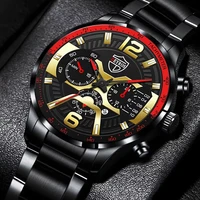 fashion mens stainless steel watches luxury men sport quartz wrist watch male business casual leather watch relogio masculino