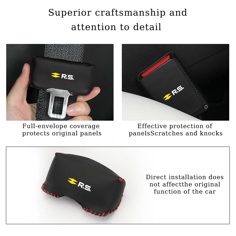 2 шт. кожаный защитный чехол с пряжкой ремня безопасности для Renault QM6 Kardian Rafale Espace