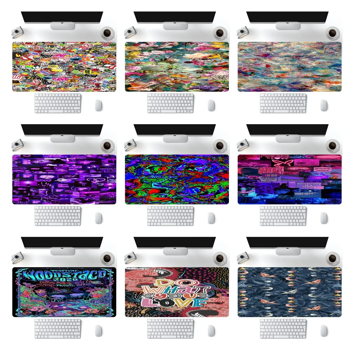 

Gaming Mouse Pad Colourful Non Slip Desk Mat Large Keyboard Mouse Mat Waterproof Custom Print