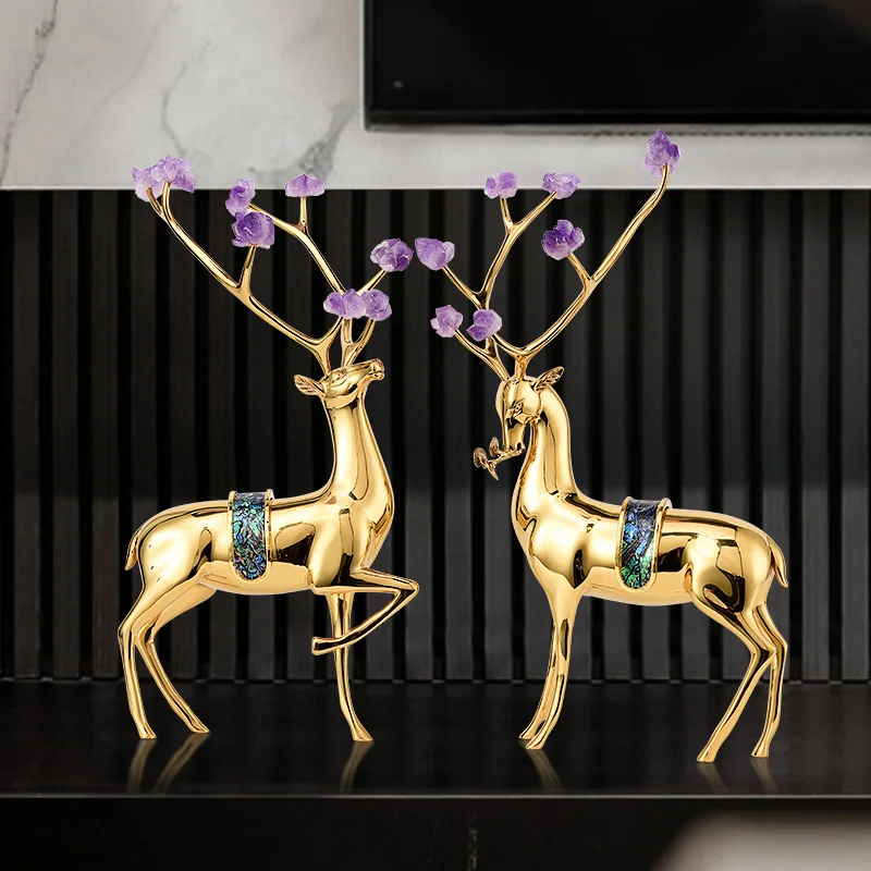 Латунные украшения в виде оленя легкие роскошные элитные поделки для
