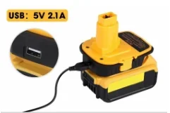 Фото Адаптер DM18D с USB для литиевых аккумуляторов DEWALT 20V, для литий-ионных аккумуляторов Milwaukee 18V, подходит для NiCd/NiMH аккумуляторов DEWALT 18V. №5