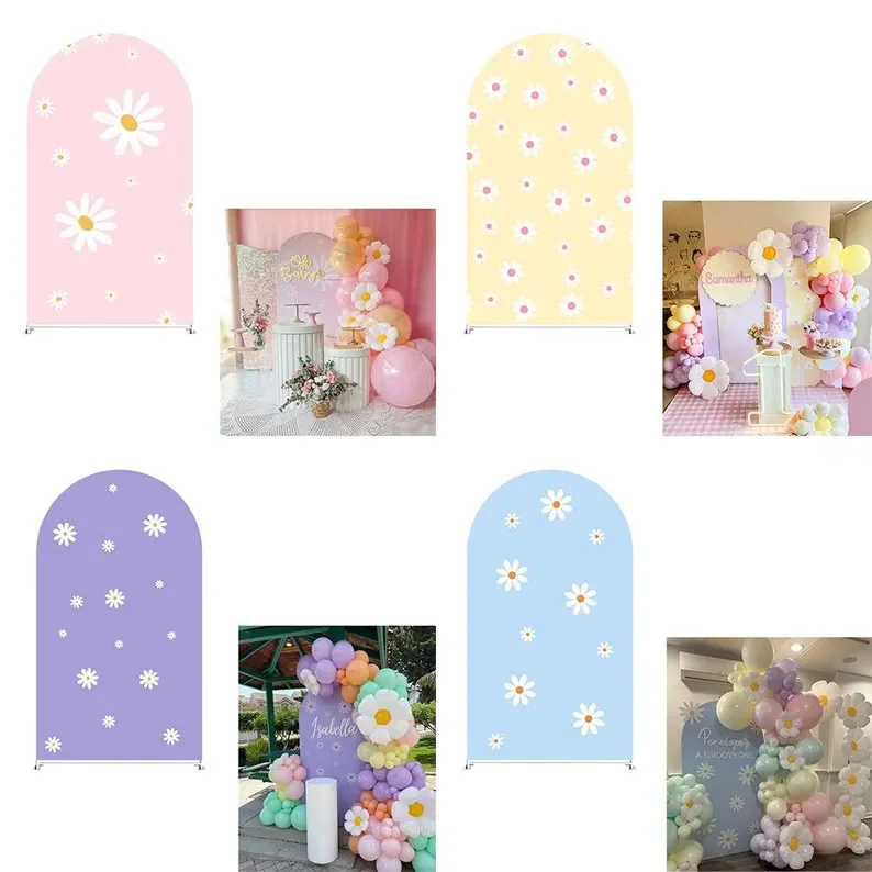 Мехофонд Дейзи Цветы Арка Фон Чехлы Крутые Фиолетовый Синий Бежевый Розовый День