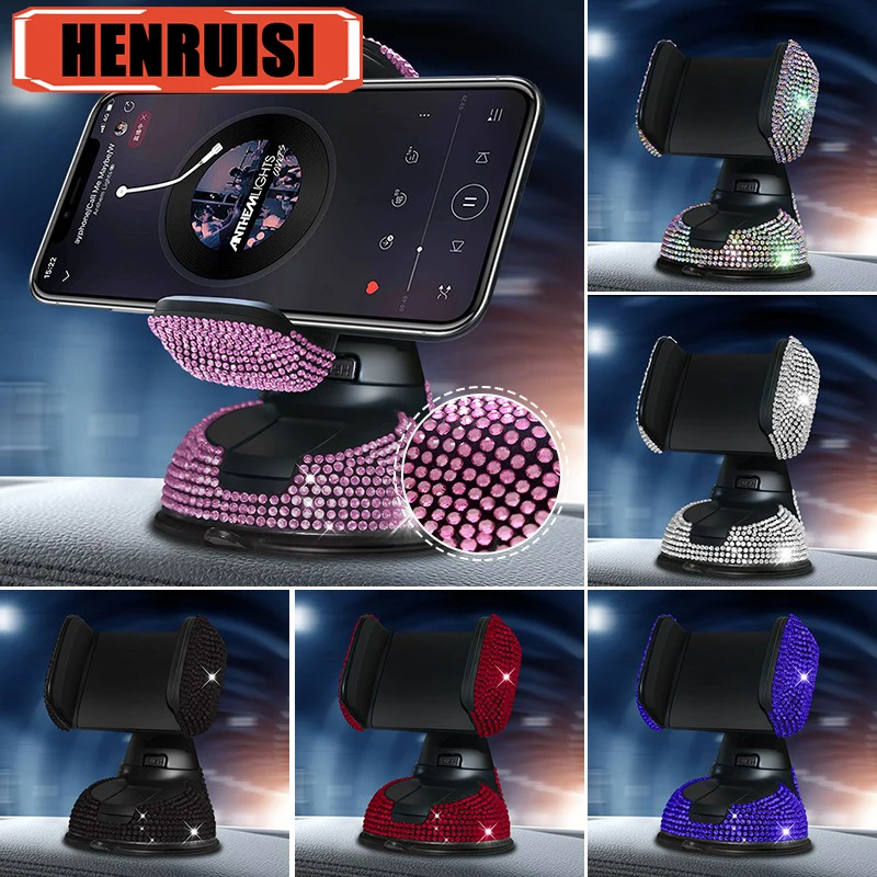 Универсальный автомобильный держатель для телефона подставка с кристаллами и
