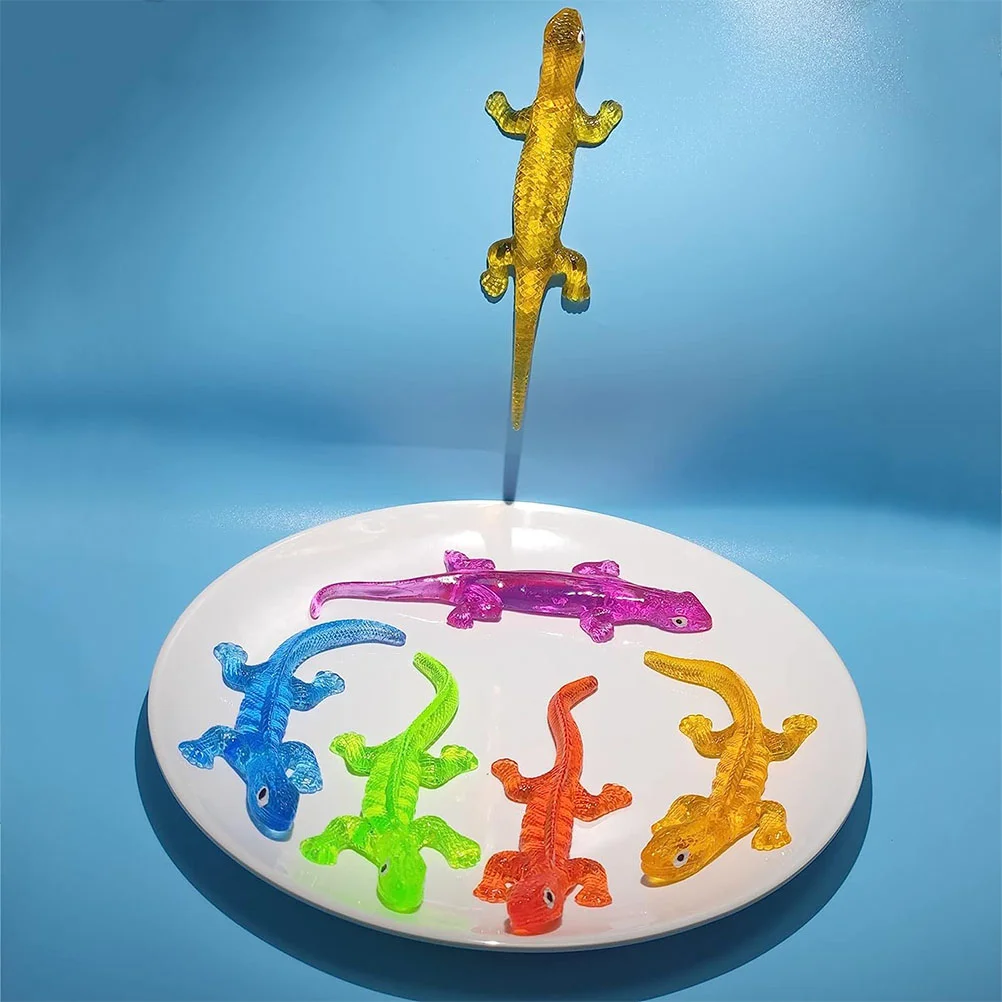 

4pcs Stretchy Sticky Props Stretchable Lizard Props Squishy Party Favors