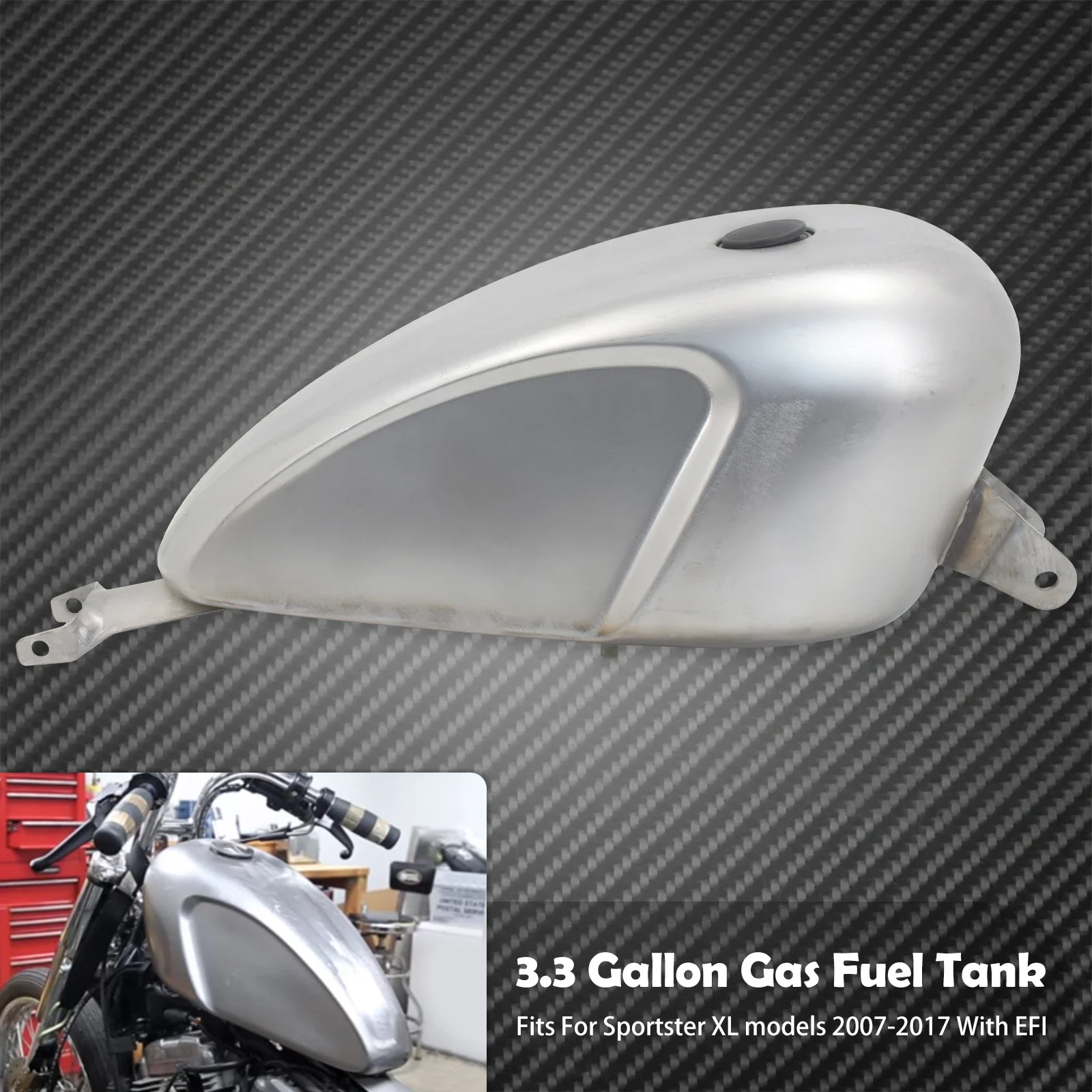 

Мотоциклетный топливный бак 14,4 л, 3,8 галлона, газовый топливный бак, винтажный для Harley Sportster XL 883 1200 Roadster Iron 2007-17