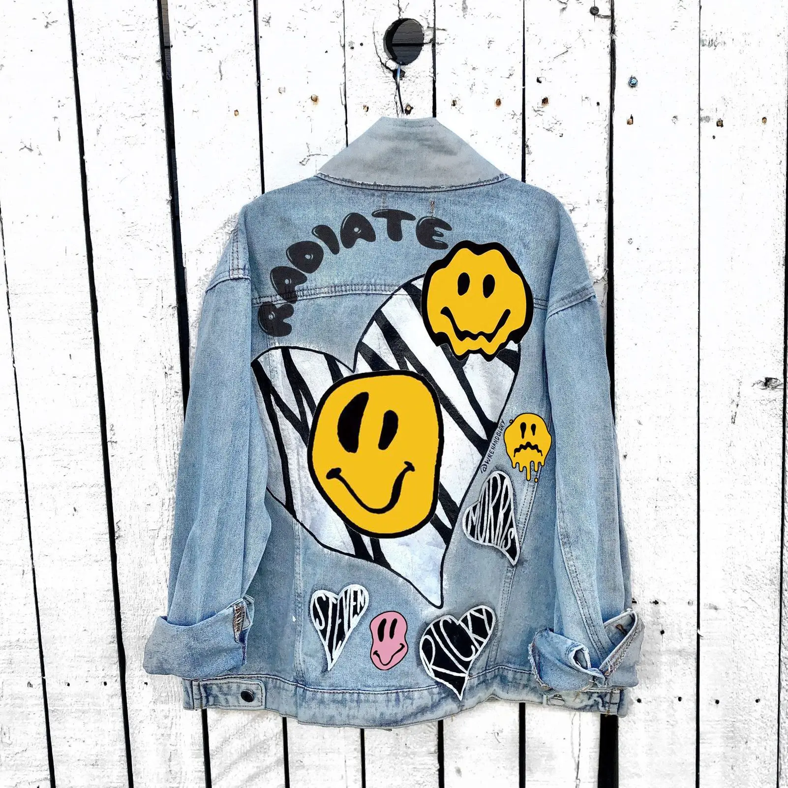 

Women's Denim Jacketwomen's 2023 Autumn New Spicy Girls Street Fashion Personality Fun Stories Shark Print Hip Hop Rock Wash Den