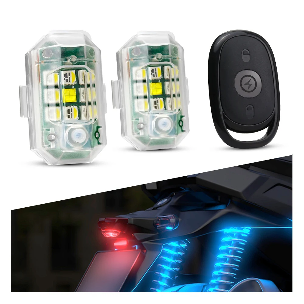 

Wireless Remote LED Strobe Light for Motorcycle Car Bike Scooter Anti-collision Warning Lamp Waterproof Flash Indicator