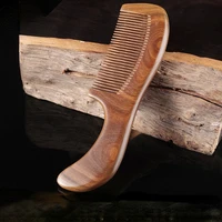 factory wholesale unisex green sandalwood comb women men home travel wood anti static fine tooth comb wooden handles