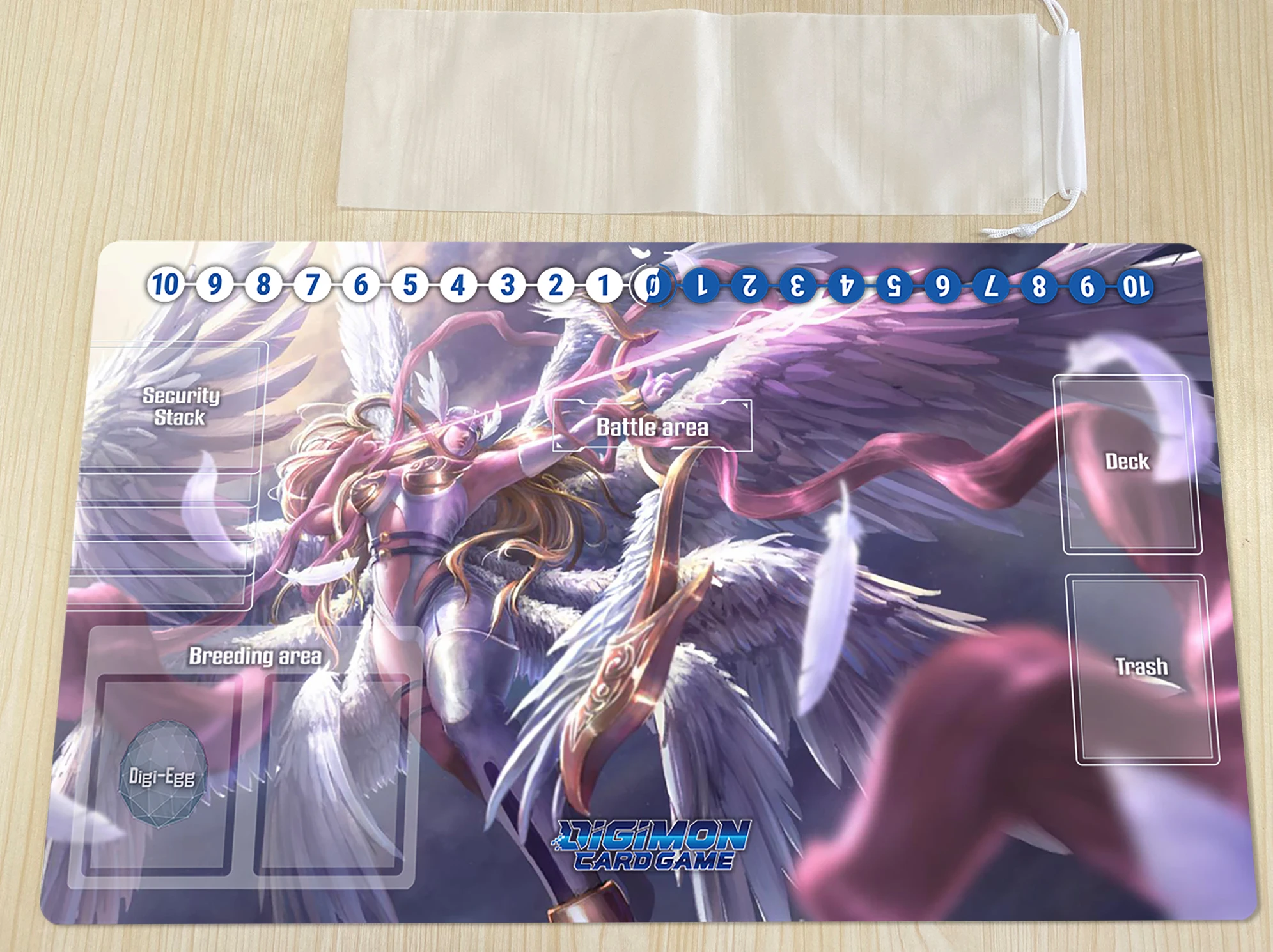 

Digimon Playmat Angewomon Board Game Duel Mat DTC CCG Trading Card Game Mat Anime Mouse Pad Customv Rubber Desk Mat & Free Bag