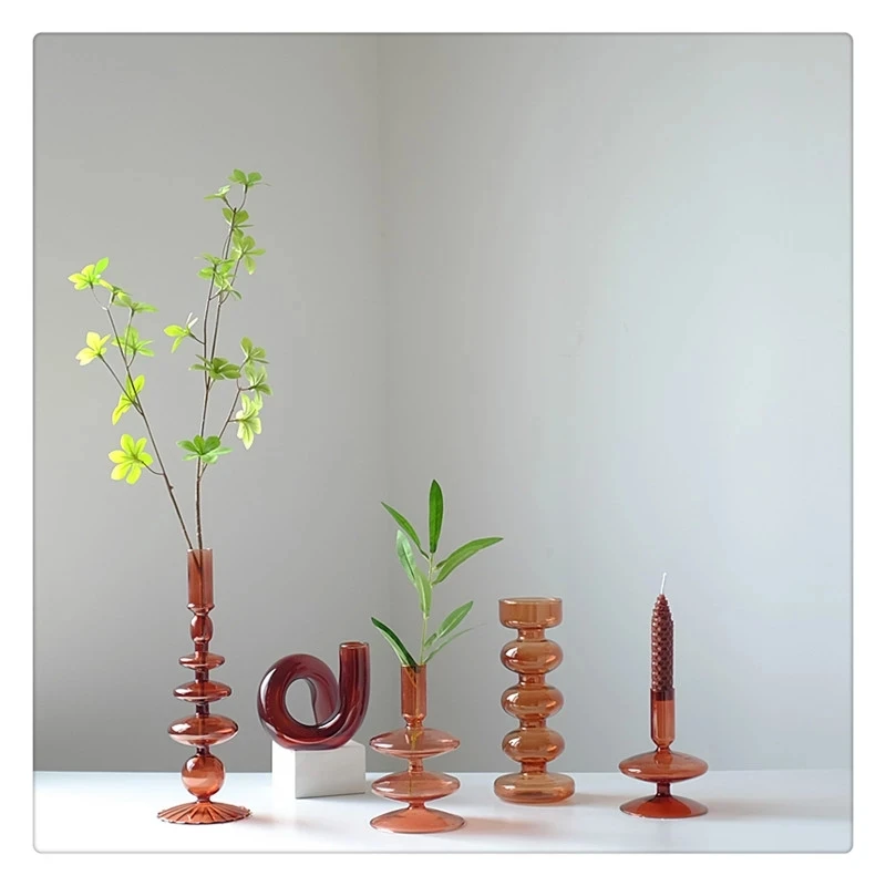 

Candle Holder Home Decor Vase Glass Candle Holder Stand European Room Decoration Accessories Wedding Decoration Candlestick
