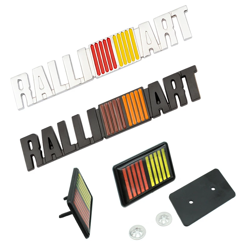 

3D Metal RALLI ART ralliart Logo Car Stickers Decals Front Hood Grill Emblem for Mitsubishi Lancer 9 10 Asx Outlander Pajero