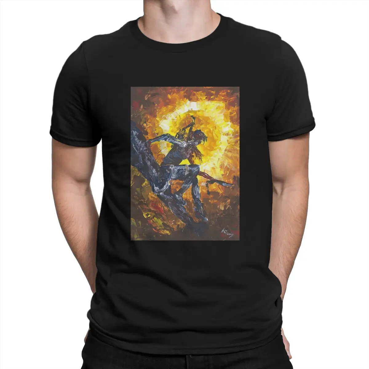 

The Shadow of Lara Man's TShirt Shadow of the Tomb Raider Crewneck Short Sleeve 100% Cotton T Shirt