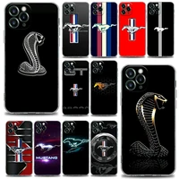 luxury mustang car logo clear phone case for apple iphone 11 12 13 pro max 7 8 se xr xs max 5 5s 6 6s plus soft silicone case