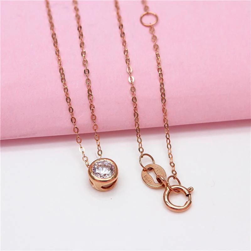 

Ожерелье с подвеской в виде цепочки с инкрустацией из фиолетового золота 585 пробы, очаровательное дизайнерское ювелирное изделие из розово...