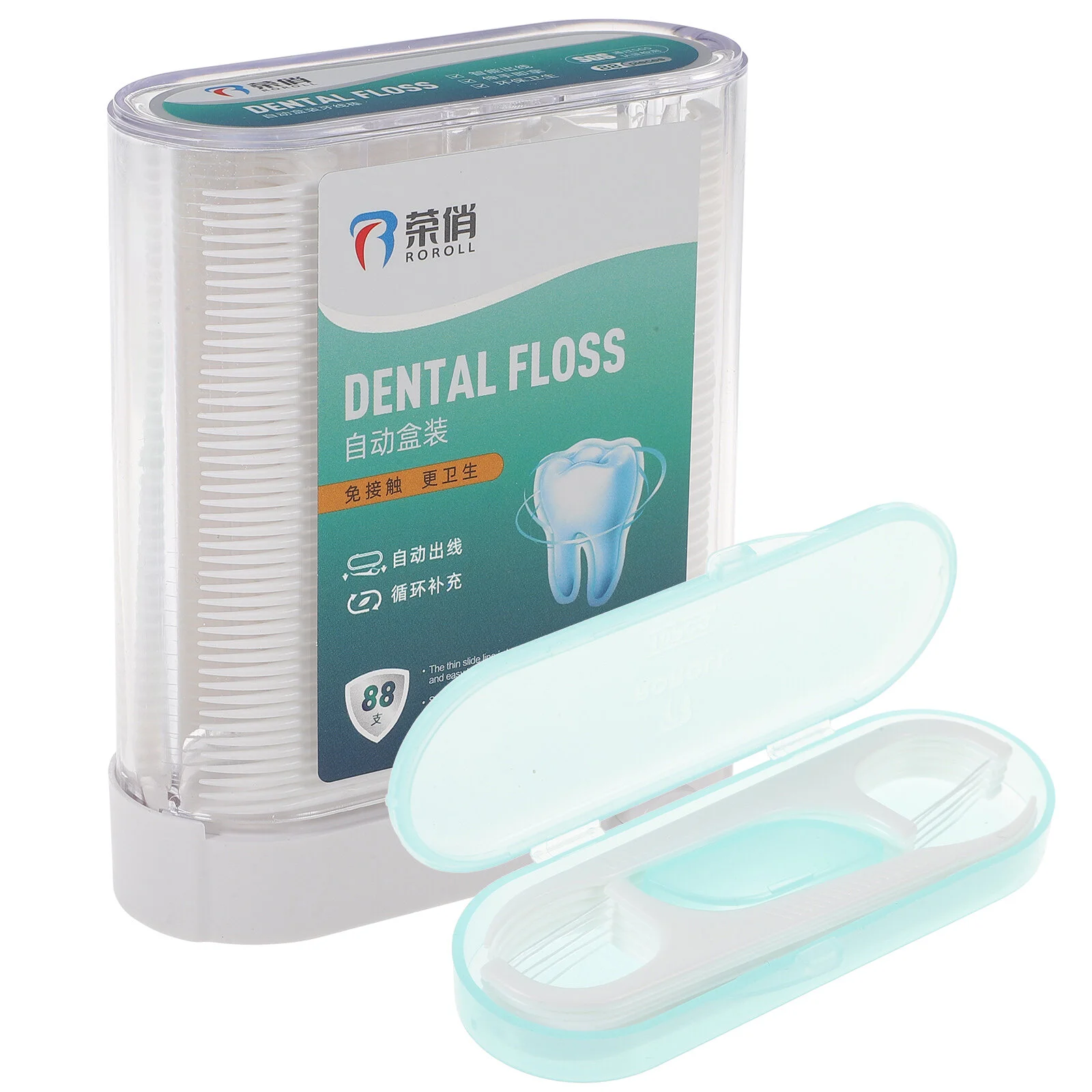 

2 Boxes Plastic Stand Threading Machine Portable Teeth Picks Cleaning Flosses Major Tooth Pp Supply Travel