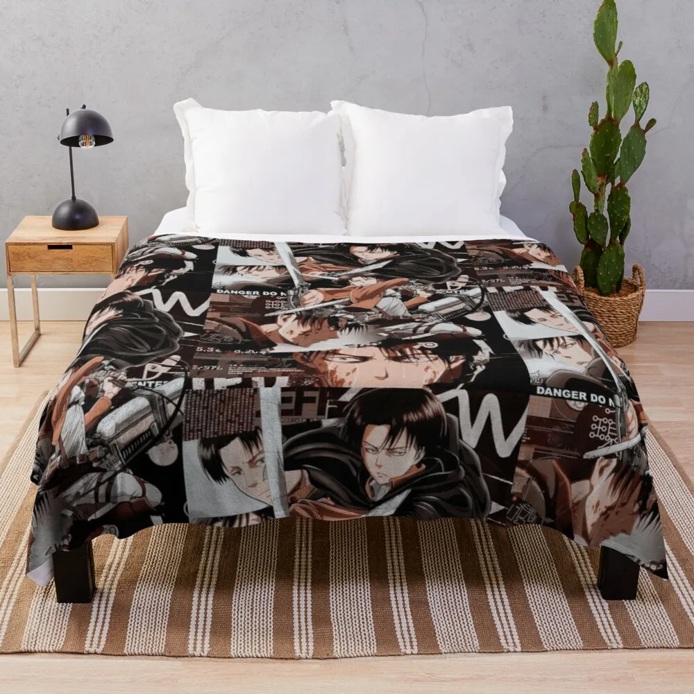 

Levi ackermanthrow cobertor cobertor de pelúcia tecido macio grande cobertor cobertor quente designer cobertor